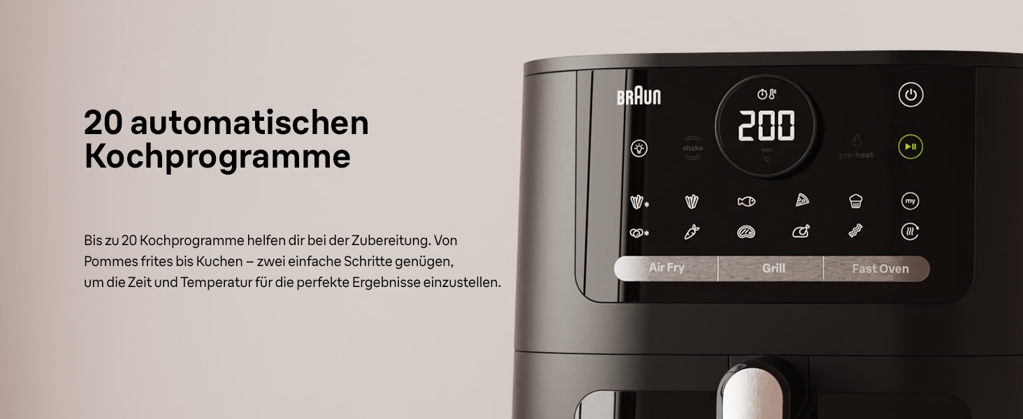 Фритюрниця електрична Braun MultiFry 5 HF5030 6л з технологією RealAir, чорна - аерофритюрниця з сенсорним керуванням та 20 програмами