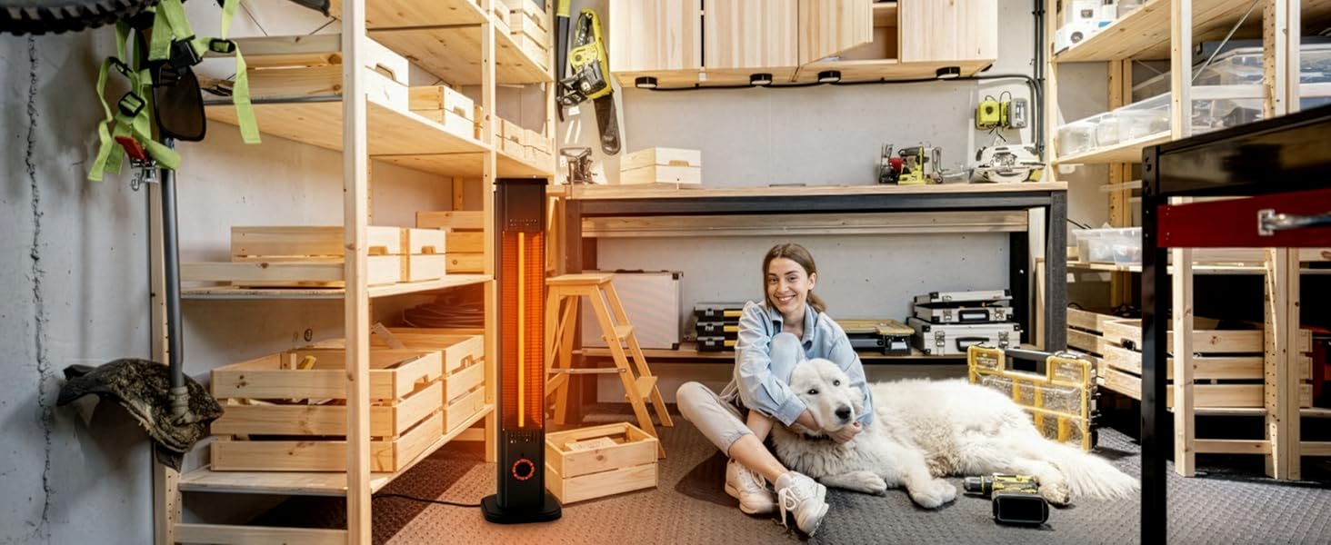 Інфрачервовий обігрівач Climative 2500W – електричний обігрівач з 9 рівнями, IP65 для тераси та приміщення, настінний, з пультом та таймером, чорний