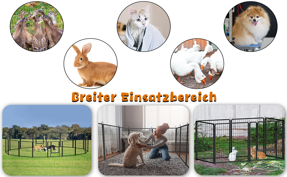 Забіг для цуценят Froadp 6-TLG, вольєр для собак, огорожа для цуценят 65x80 см, 6 елементів