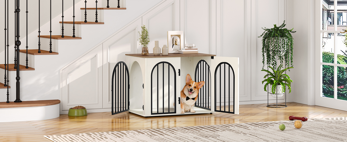 Сучасна собача будка-меблі Hzuaneri DFC85101B, 80 см, 3 двері, коричнева