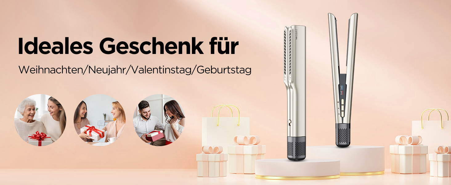 Плойка PARWIN PRO BEAUTY Ionen Air Glätteisen: без нагріву, для волосся 35-75 см, 1200W, темно-зелений (Champagnersilber Pro)