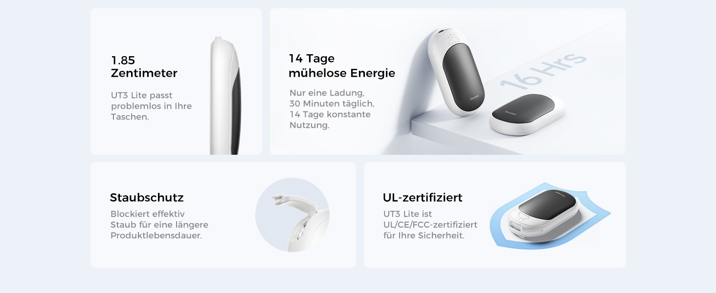 Електричні грілки для рук OCOOPA 2 шт. з магнітною основою, 5000mAh, 3 режими нагріву, компактні, для рукавичок, зима, подарунок