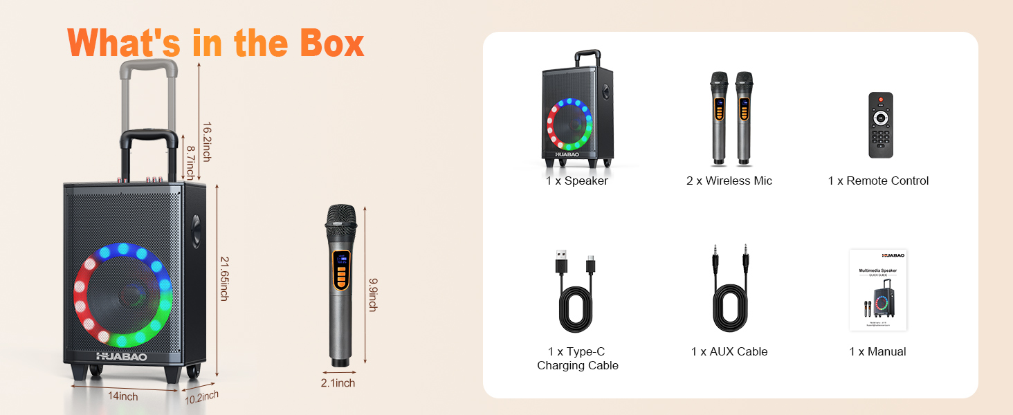 Bluetooth-караоке-система A115 з 2 мікрофонами, 11 динаміками, акумулятором 8800 mAh, світловим ефектом, FM/AUX/USB/TF, регулюванням басів та високих частот