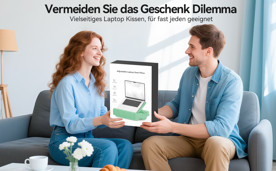 Підставка для ноутбука з регулюванням кута нахилу, подушка для роботи з ноутбука на дивані, підставка для ноутбука до 16 дюймів (зелена)