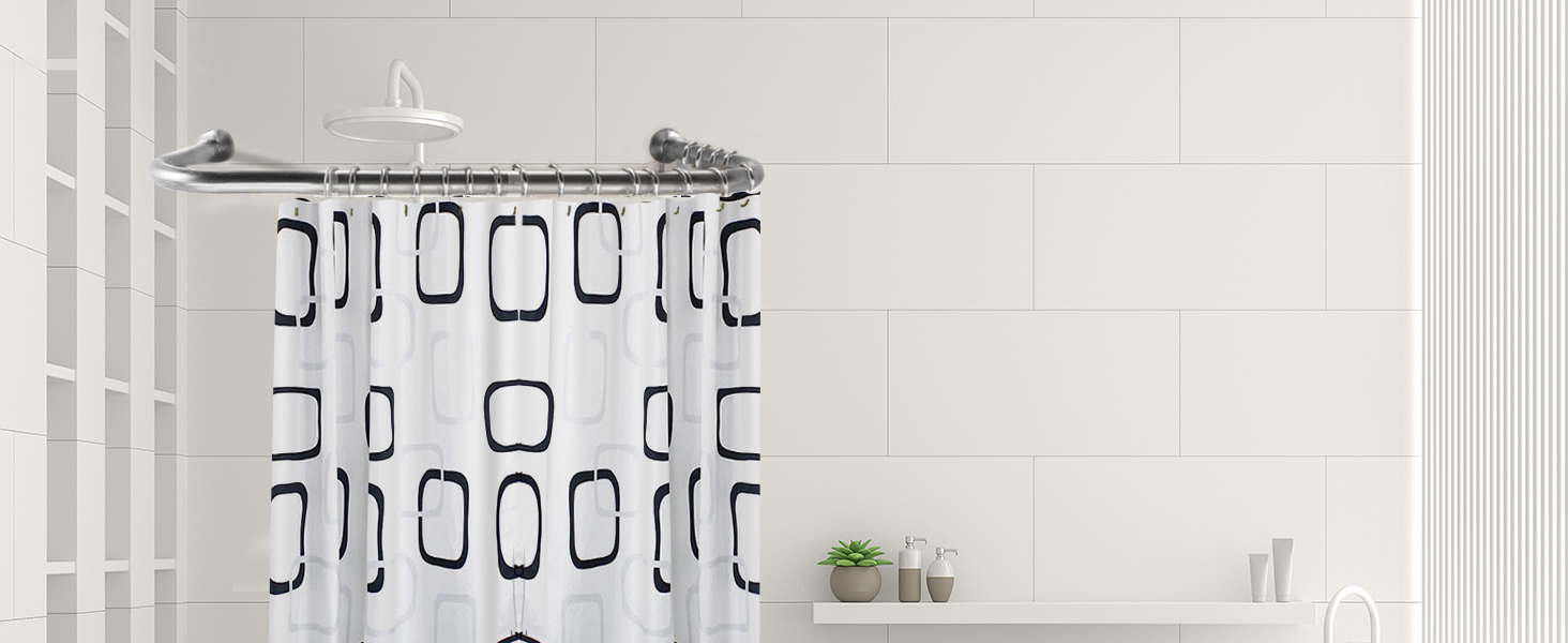 Штанга для душу U-подібна, 85-120 см, не потребує свердління, з нержавіючої сталі 304, для ванної/душу