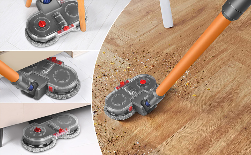 Насадка для пилососа Dyson V15/V11/V10/V8/V7 Jajadeal: електричний миючий моп з баком та змінними мікрофібрами (12 шт.)