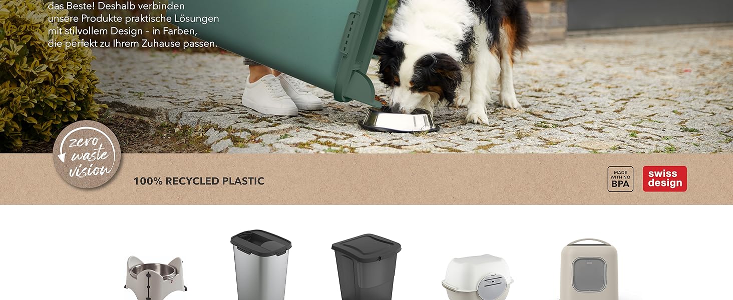 Контейнер для корму Rotho Cody 25л з кришкою та дозатором, пластик PP, BPA Free, 25л (33,0 x 25,0 x 46,3 см)