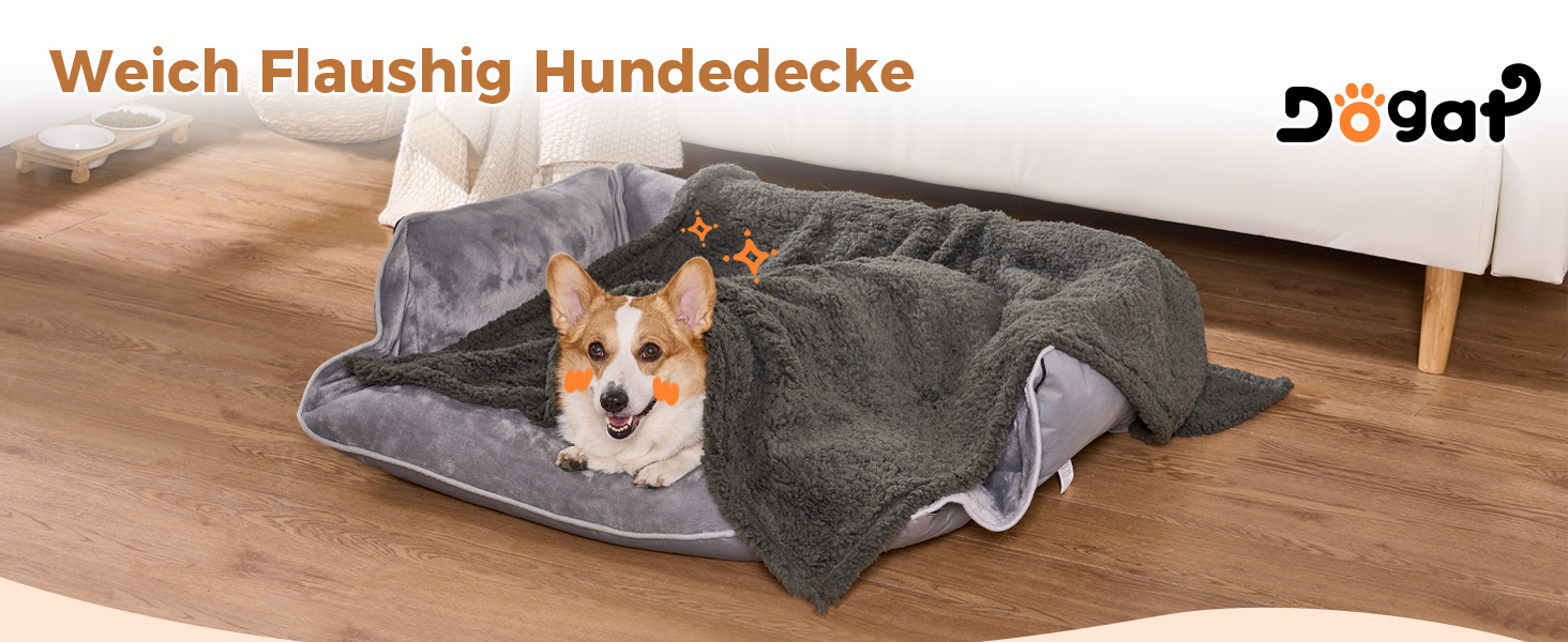 Водонепроникний коврик для собак, миючий, 120 x 100 см, двосторонній, для собак та котів середніх та великих порід, захист дивану та ліжка, м'який Sherpa Fleece та фланель, сірий L (120 x 100 см)