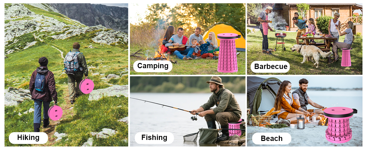 Тeleskopний складаний стільчик для кемпінгу, риболовлі, подорожей, барбекю та піших прогулянок. Міцний, витримує до 280 кг, з карабіном, колір: смарагдовий (26x26x46 см)