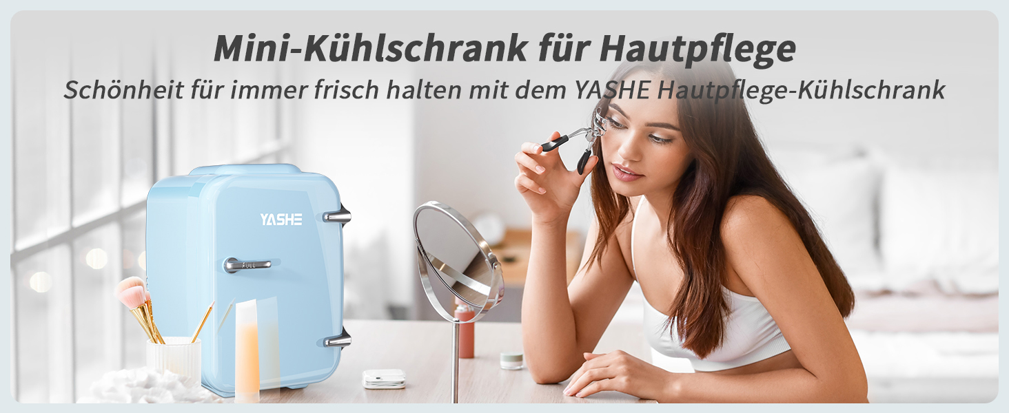 Міні-холодильник YASHE 4л для косметики та напоїв, 220V/12V, термоелектричний, білий