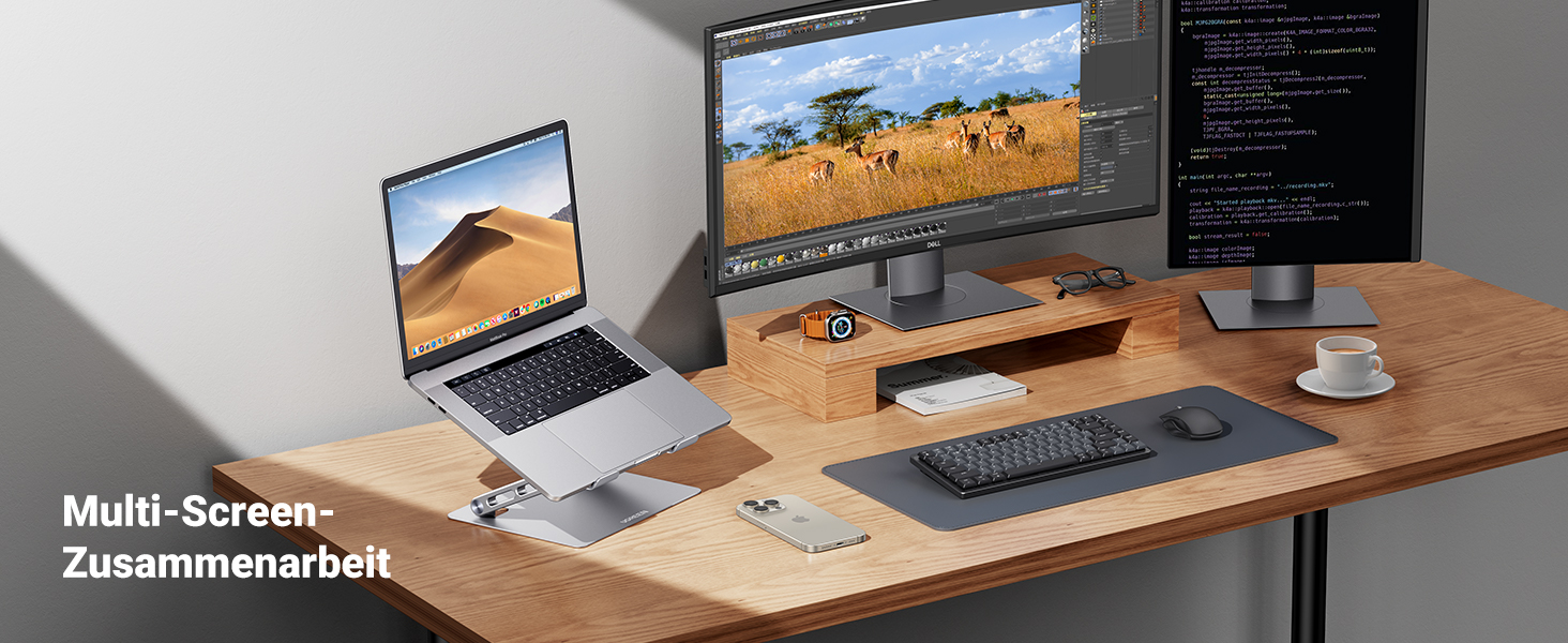 UGREEN Adjustable Laptop Stand - Foldable Ergonomic Laptop Stand for MacBook, Dell & All Laptops (10-17.3 inch)