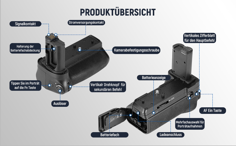 Акумуляторний руків'я Neewer MB-N11 для Nikon Z6 II та Z7 II з 2 акумуляторами EN-EL15c 2400mAh та USB-зарядним пристроєм