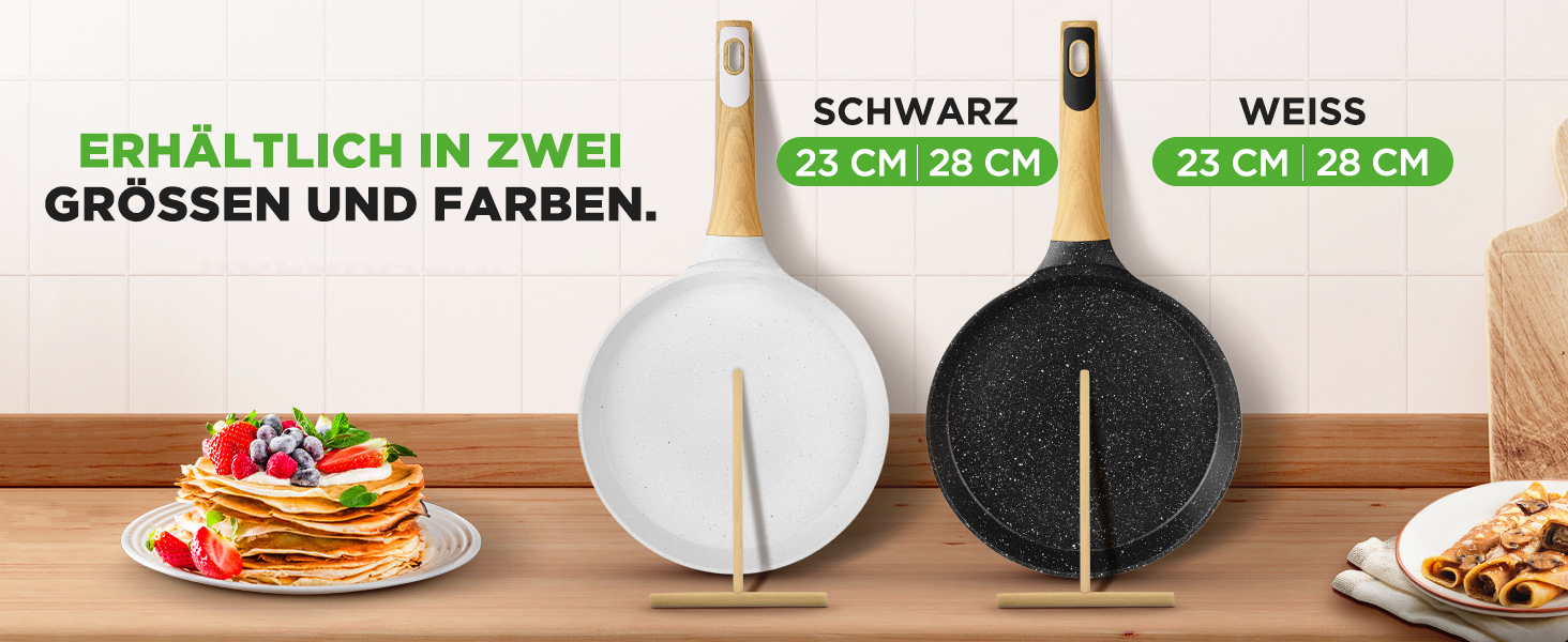 Сковорода для млинців Nutrichef з антипригарним мармуровим покриттям 28 см, індукція, алюмінієва, з дерев'яною лопаткою