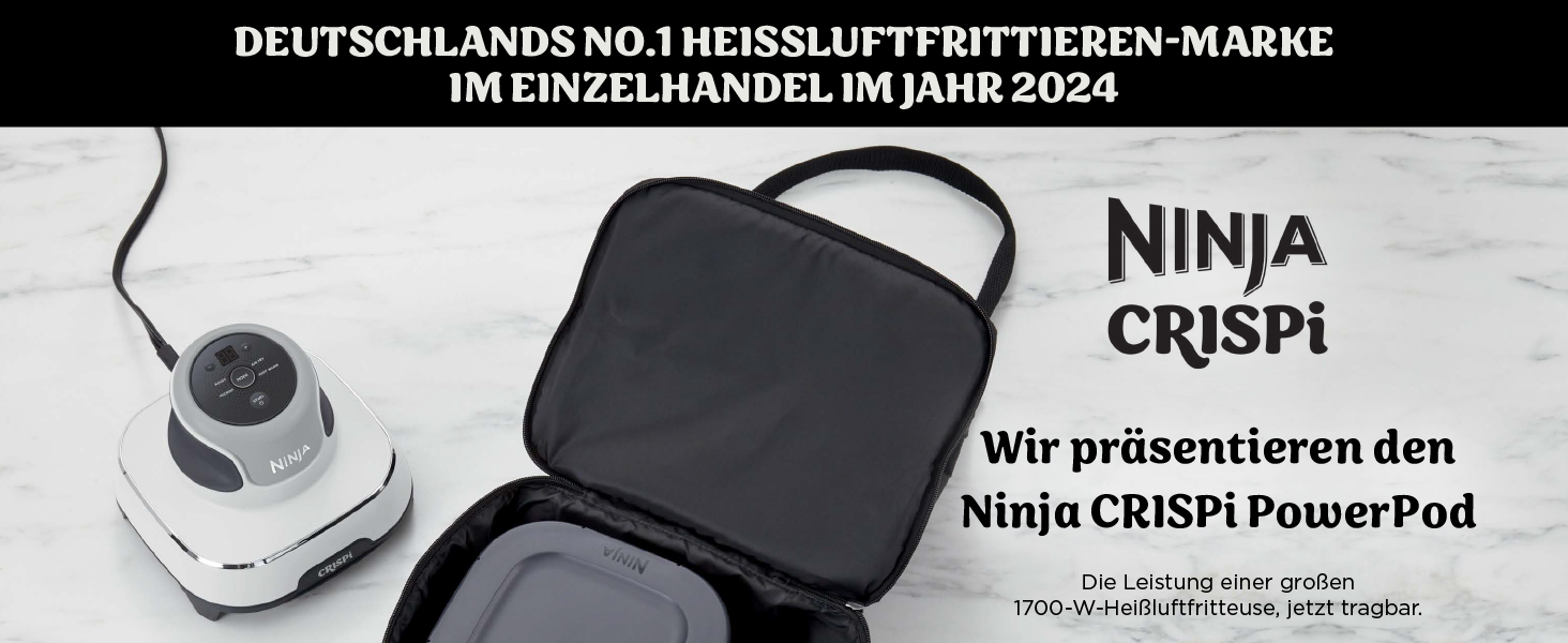 Портативна аерофритюрниця Ninja CRISPi 4-в-1, 3.8 л, 1700 Вт, біла