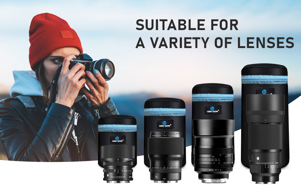 Чохол для об'єктива DSLR Lightdow (4 шт.) - м'який неопрен, 5 мм