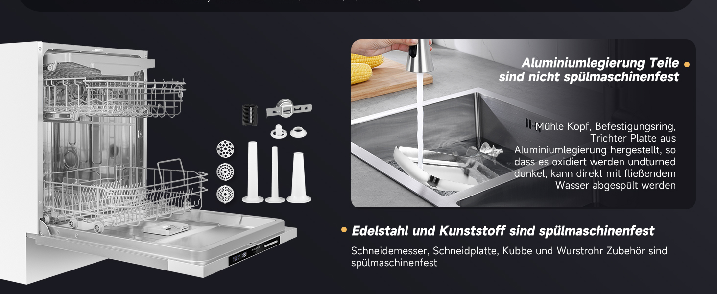 М'ясорубка електрична Hanchen 4-в-1 з насадками для ковбас та печива, 3 диски (3.5/5/7 мм), нержавіюча сталь