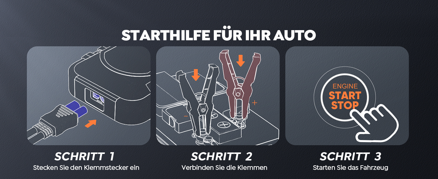 Повербанк для автомобіля TREKURE 27000mAh, 6000A, 12V, з LED-ліхтарем 600 люмен, швидка зарядка 65W