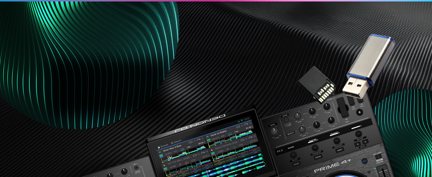 Denon DJ PRIME 4+ - DJ контролер з розділенням STEM, Wi-Fi, сенсорний екран 10.1