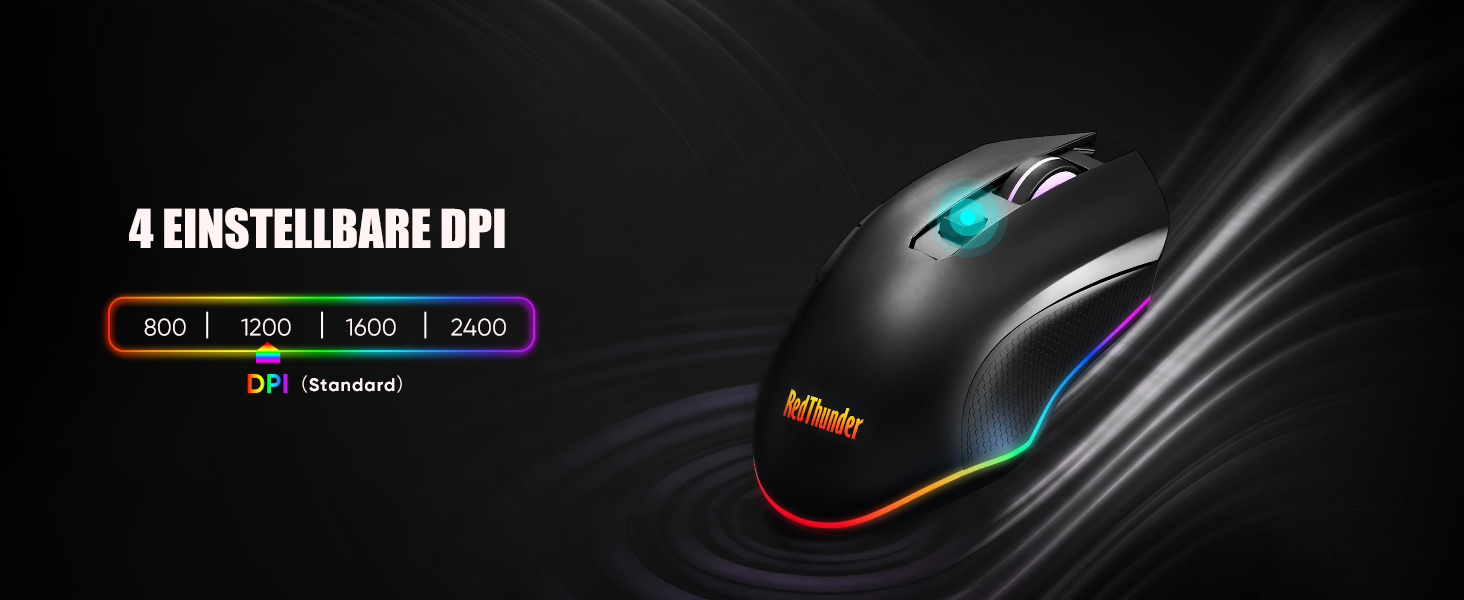 Бездротовий комплект клавіатури та миші RedThunder 75% QWERTZ RGB з підсвічуванням, для ПК Xbox PS5, чорний. Підтримка мультимедійних функцій та оптичний сенсор 7D.