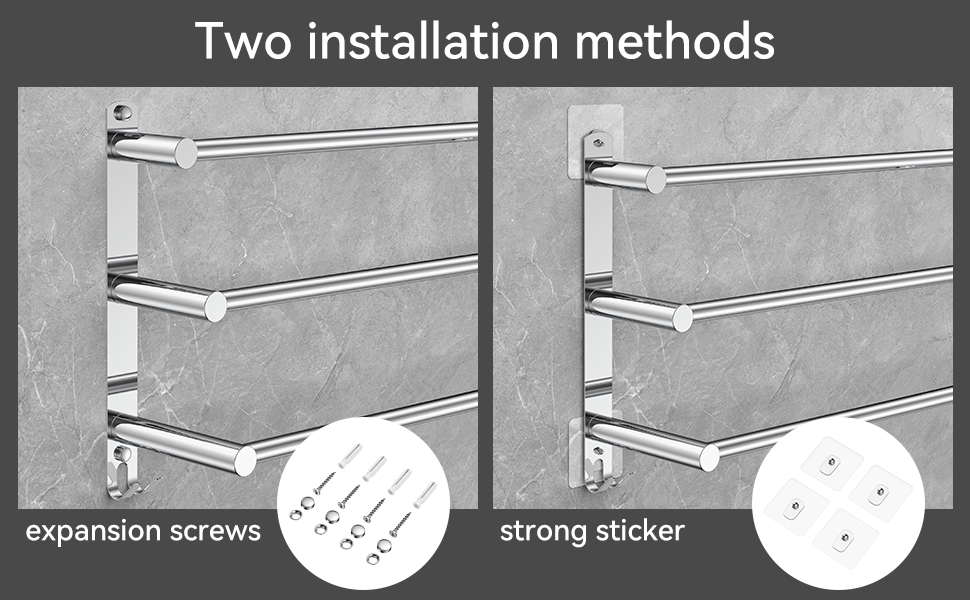 Висувна тримач для рушників 43-78 см, нержавіюча сталь, без свердління, стійка до вологи, для ванної кімнати та кухні