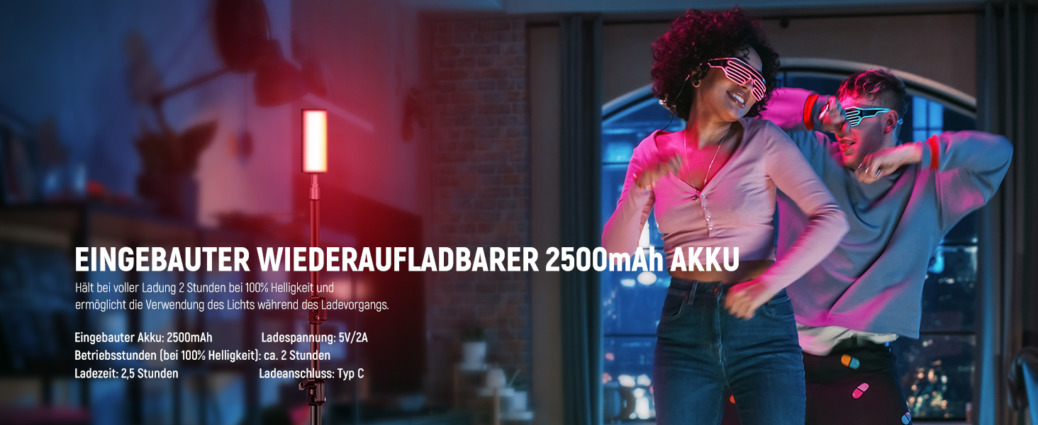 NEEWER LED відеосвітло з магнітним тримачем та штативом, RGB, 2500-8500K, 2500mAh, TL96RGB/TL97C (2 шт.)