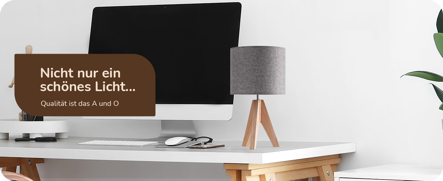 Торшер EDISHINE (2 шт.) з дерева, LED, бежевий абажур з льону, патрон E27, з лампою, вінтажний, для спальні, вітальні, подарунок (сірий)