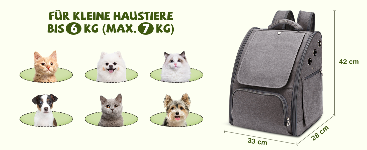 Рюкзак для котів та собак ALLSOPETS, складний, дихаючий, з сонцезахистом, для маленьких котів та собак, ідеальний для подорожей, кемпінгу та піших прогулянок (Беerenроже)