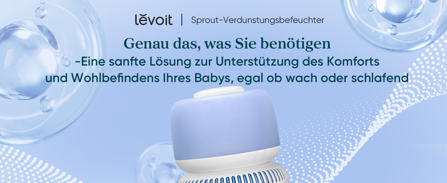 Левіт 19dB: Розумний зволожувач повітря з автовимкненням, датчиком вологості та аромадифузором для дитячої кімнати, спальні, рослин. Об'єм 3л, поворотна на 360°