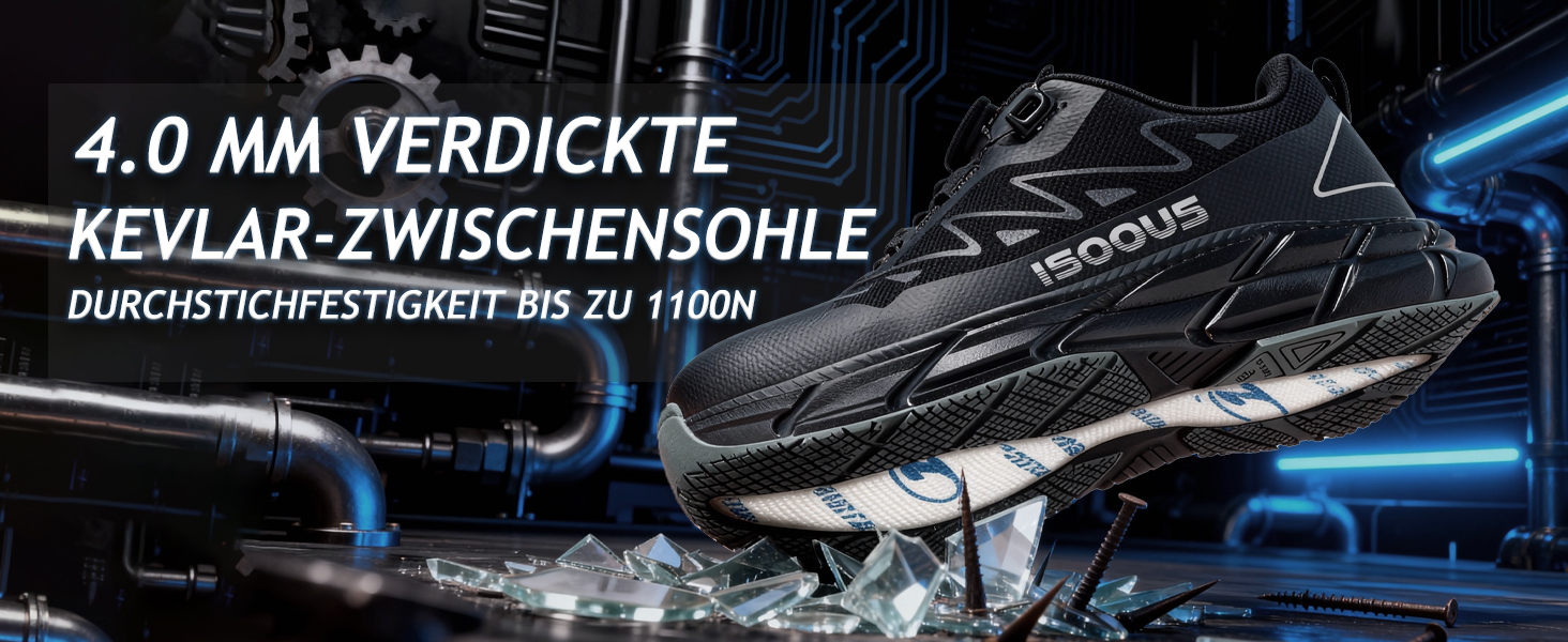 Черевики робочі чоловічі ISOOUS S3S, водонепроникні, ESD, з неслизькою підошвою, зручні, зі сталевим підноском, 43 EU, чорний/сірий