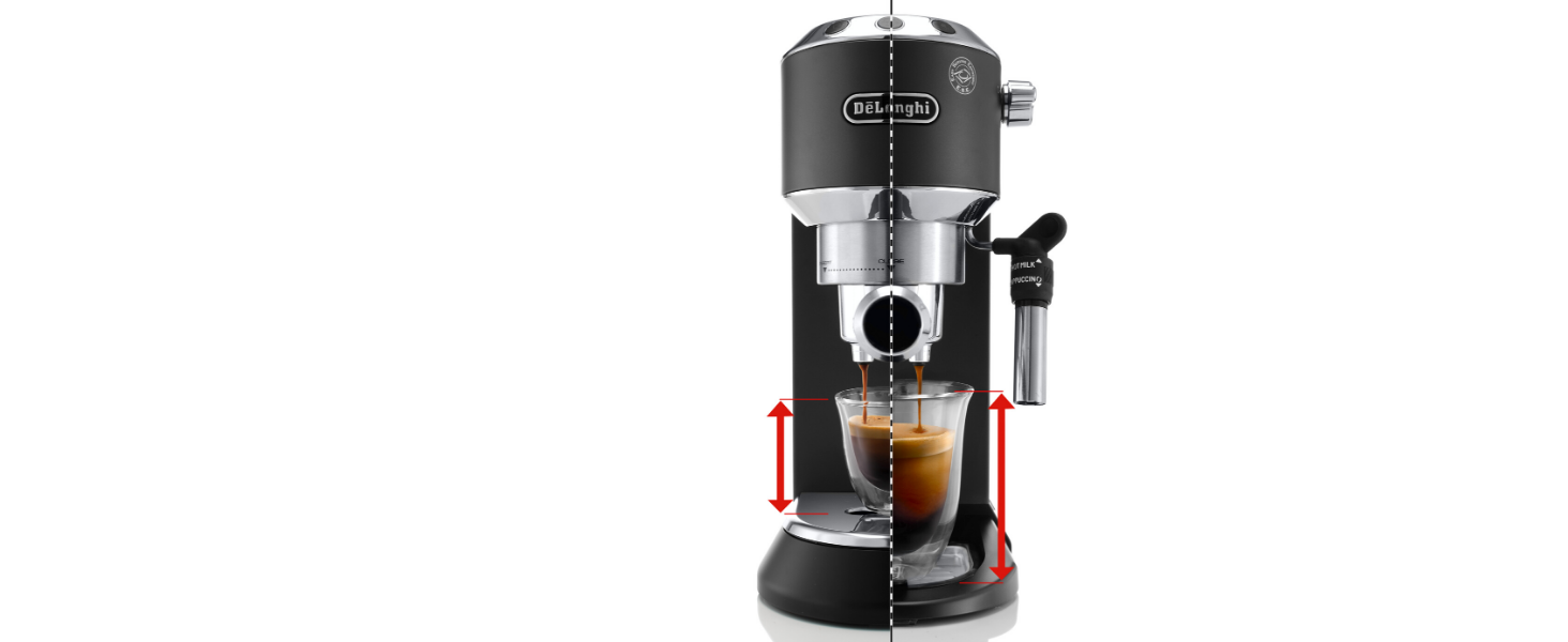 Еспресо-машина De'Longhi Dedica Style EC 685.B – компактна модель з професійним капучинатором, 1 л резервуар, чорний колір