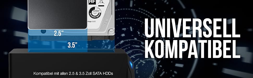 Док-станція SABRENT для HDD/SSD 2.5' та 3.5' SATA з USB A 5Gbps, UASP, 1 відсік
