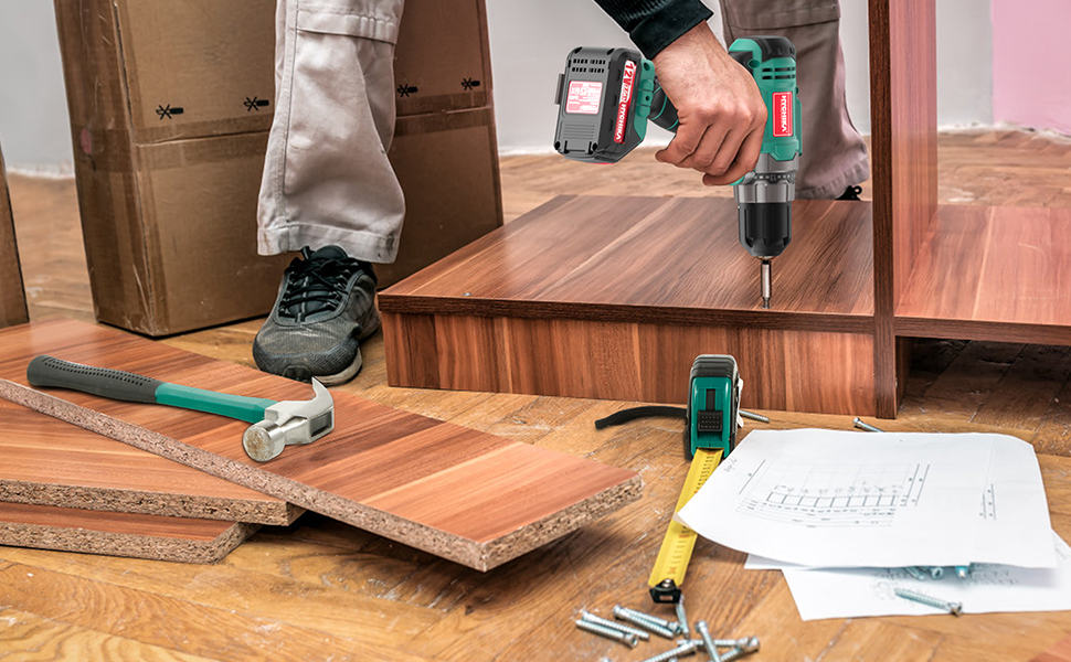 Набір інструментів HYCHIKA DIY Pro: акумуляторний дриль-шуруповерт 30Nm + 104 шт. + кейс. Для ремонту та обслуговування