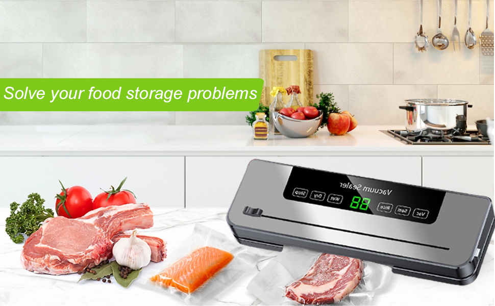 Вакуумний пакувальник Focenat з нарізкою, комплект з 10 пакетами, для зберігання продуктів харчування, міцна зварювальна швейна 30 см