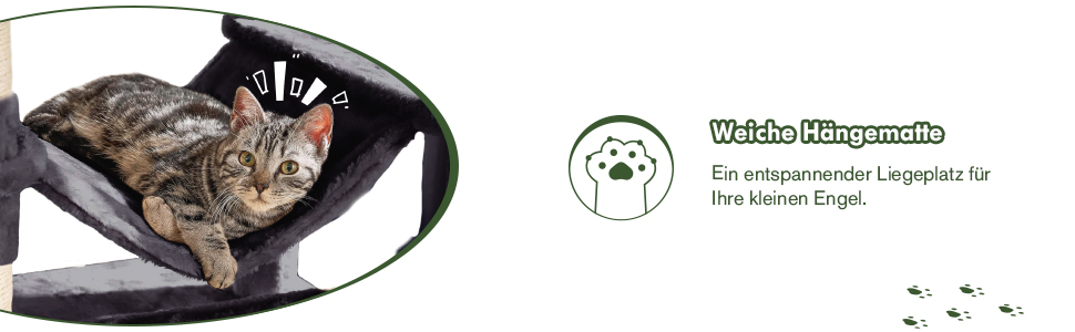 Драбина-кіготь MUTICOR 168 см для великих котів з гамаком, кошиками та ігровим будиночком, сірий