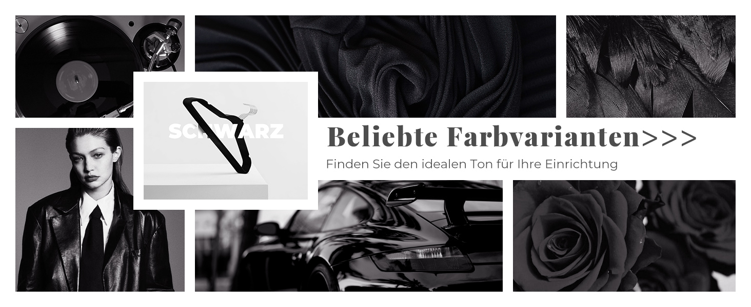 Плечики для одягу з оксамиту, 20 шт. - Плечики для економії місця, нековзні, міцні, 360° обертання - для сорочок, костюмів, светрів, штанів, 20 шт. (Чорний, 50 шт.)