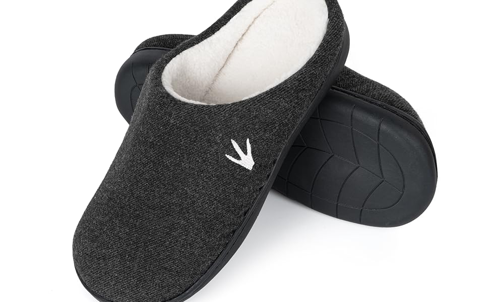 Теплі домашні тапочки для жінок та чоловіків з антиковзкою підошвою – Утеплені зимові пантофлі | Memory Foam HOD06 40/41 EU Чорні