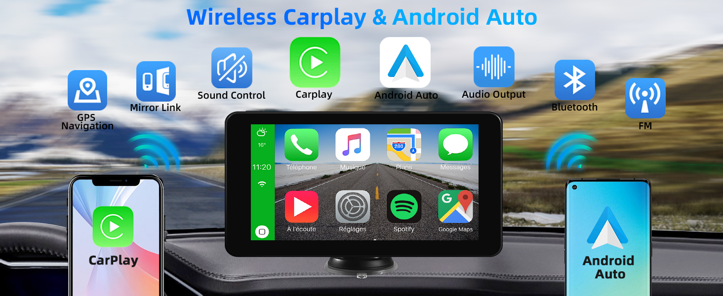 Бездротовий CarPlay дисплей 7