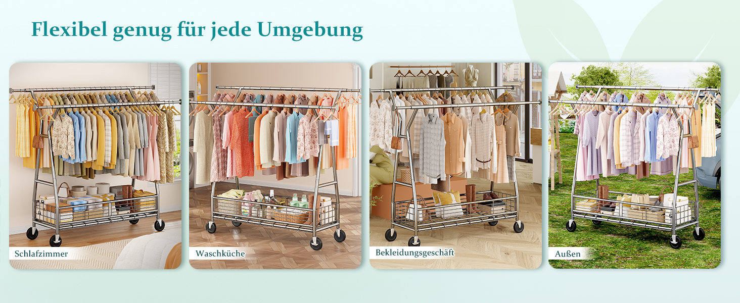Підвісна шафа для одягу на коліщатках з подвійною перекладиною та сітчастим кошиком, 200 кг, великий об'єм для зберігання одягу та аксесуарів