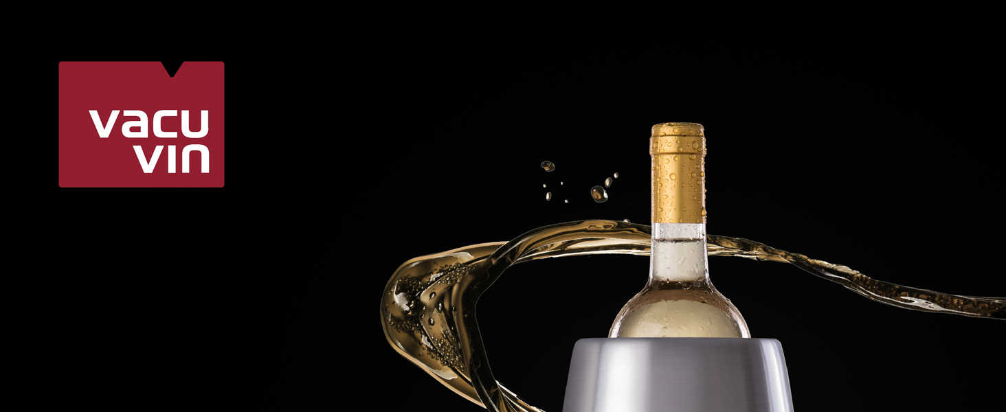 Vacu Vin Weinkühler Elegant: Ізольований охолоджувач для вина з нержавіючої сталі з акумулятором холоду (для стандартних винних пляшок)
