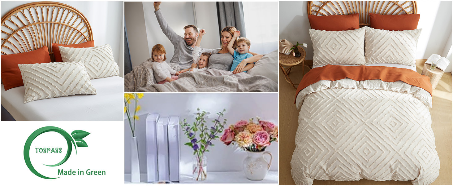 Бежева постільна білизна 220x240 см з ручною вишивкою, комплект. Вінтажний стиль, туфтоване покривало, бохо, шабі-шик. Матеріал: вимита мікрофібра. 1 декор. покривало на 220x240 см, 2 наволочки 80x80 см. Геометричний дизайн.