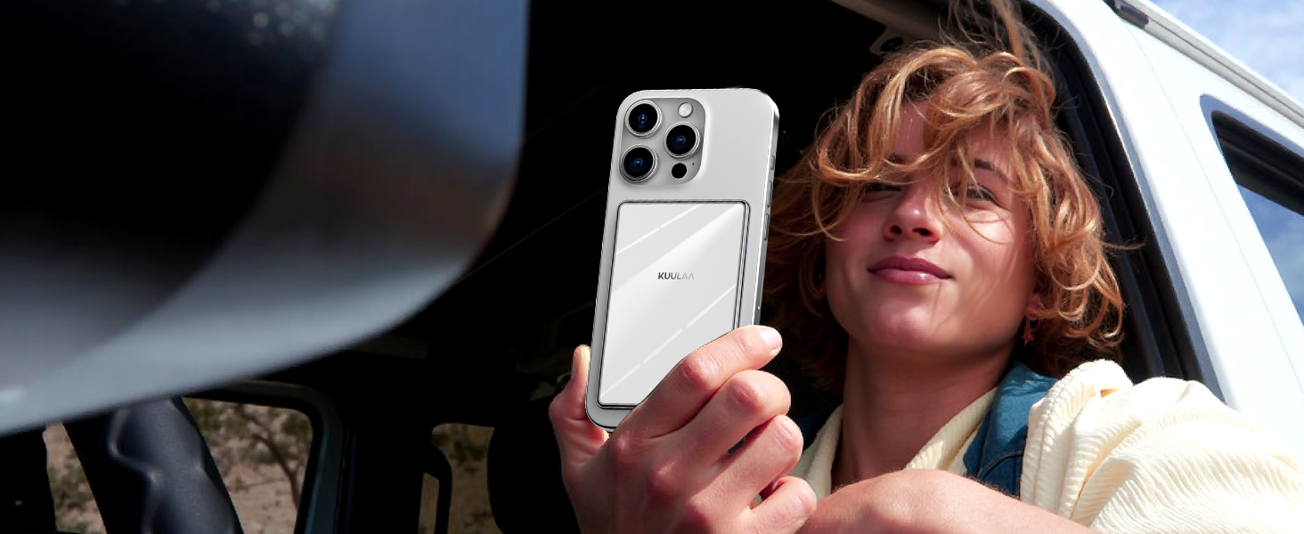 PowerBank Kuulaa Ultra Slim 5000 mAh з MagSafe, Type-C 20W, Швидка зарядка, 7.2 мм, для iPhone 16/15/14/13/12 (білий)