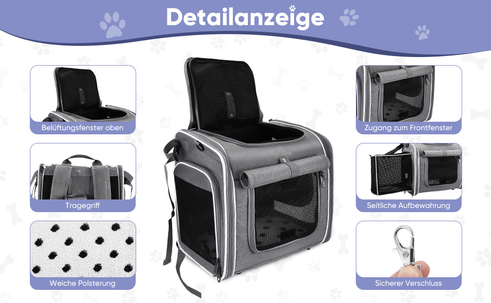 Корзина для собак на велосипед 4-в-1, розширювана сумка-рюкзак, з сітковими вікнами та дверима, для котів та собак