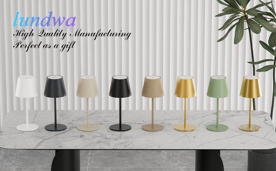 Світлодіодний акумуляторний настільний світильник 26 см, 5000mAh, IP54, чорний - кемпінговий ліхтар для ресторану, спальні, бару