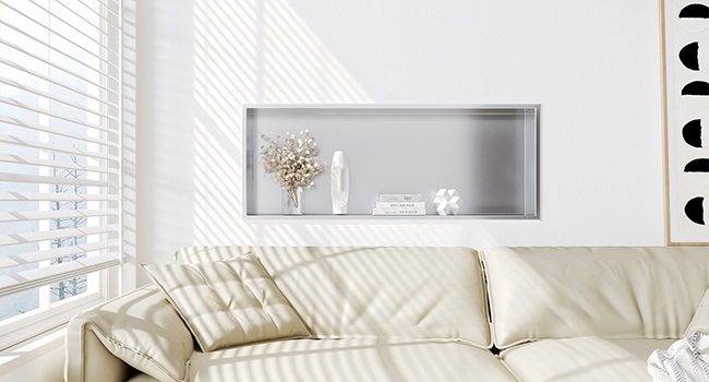 Neodrain Corner Shower Shelf Stainless Steel Shower Shelf Single Shelf Storage for Bathroom 45 x 30 cm, Brushed