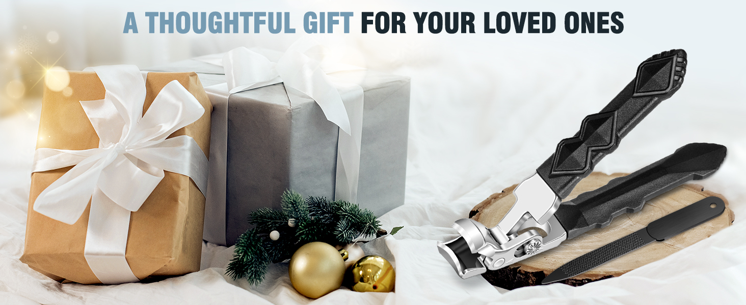 Кусачки для нігтів для літніх людей з товстими нігтями, кутовий наголовок, широкі кусачки для великих пальців ніг, широке захплення, кусачки для товстих пальців ніг, гострі кусачки для чоловіків/жінок (чорні кусачки для нігтів)