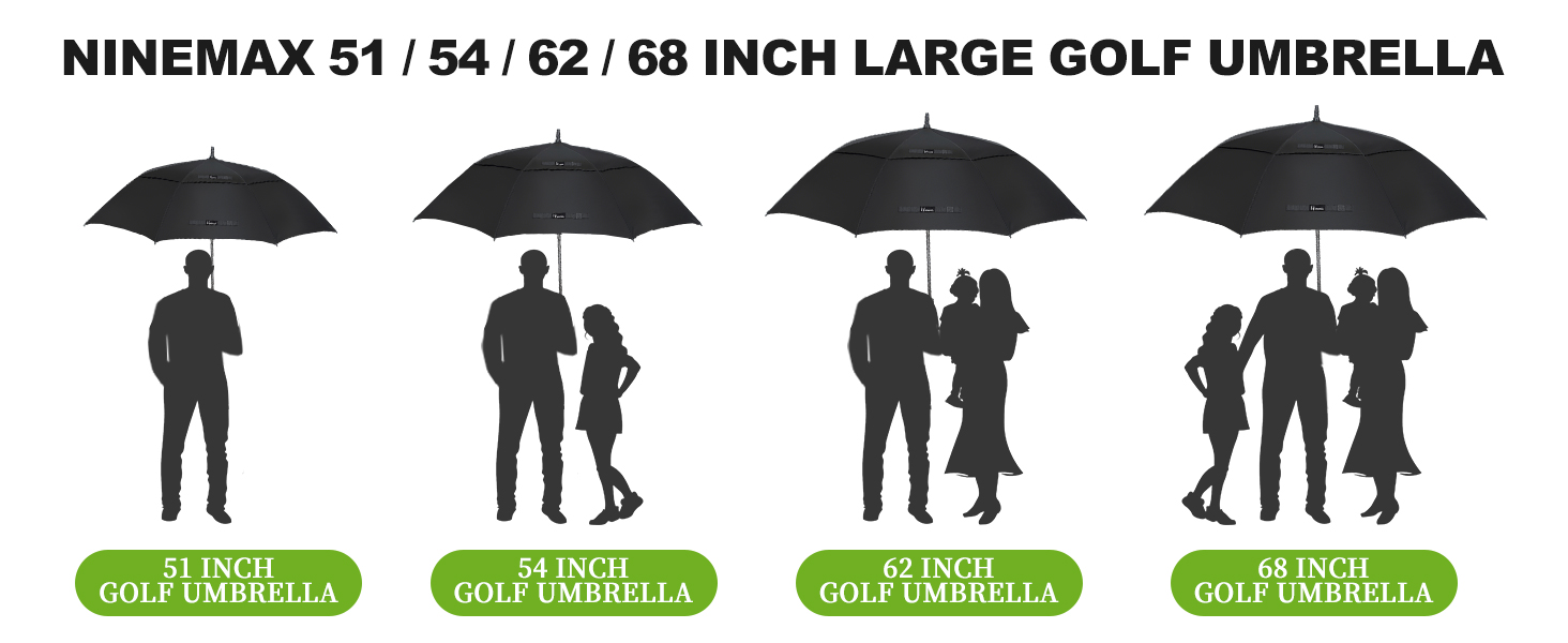Чорний парасолька NINEMAX великий, штормостійкий, автоматичний, для чоловіків та жінок, L/XL/XXL, 137 см