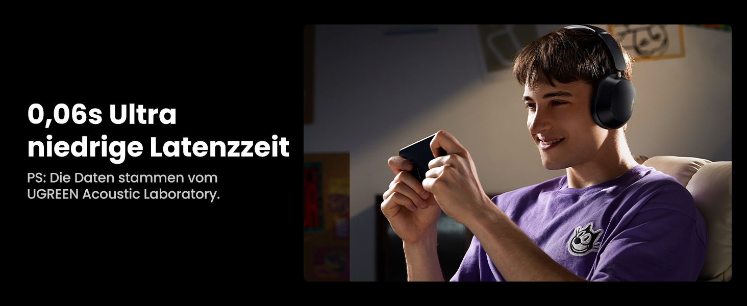 Навушники UGREEN HiTune Max5c Over-Ear з активним шумозаглушенням, Hi-Res Audio, LDAC, Bluetooth 5.4, Spatial Audio, 75 годин роботи, чорний