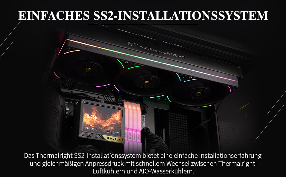 Система рідинного охолодження процесора Thermalright TR Mjolnir Vision 360 UB PRO ARGB Black, LCD-дисплей 3.5