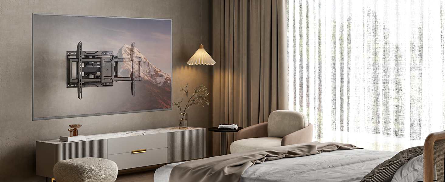 Настінна кріплення для телевізора monTEK, 37-90 дюймів, до 75 кг, з подвійними шарнірними руками, регулювання нахилу, поворот і витягування, VESA 600x400