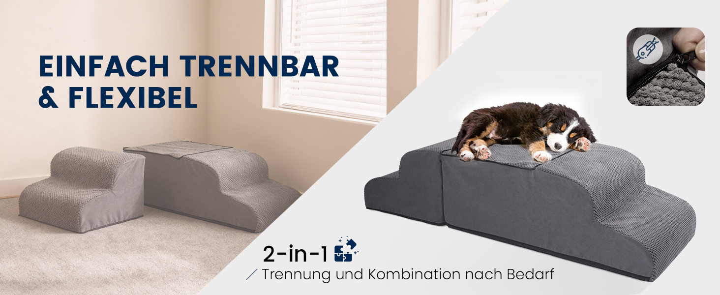 Сходинки для собак Mora Pets: зручні та безпечні для маленьких собак, 3 сходинки, 40 см, знімний, водостійкий чохол